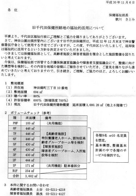 千代田区からの配布資料